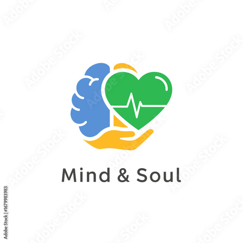 A vibrant logo symbolizing the connection between mind and soul, promoting holistic wellness.