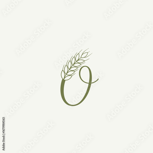 A sophisticated logo featuring the letter O intertwined with a wheat stalk.