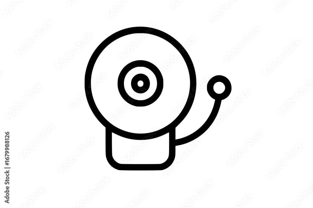 Obraz premium Fire alarm bell emergency alert line art icon illustration 