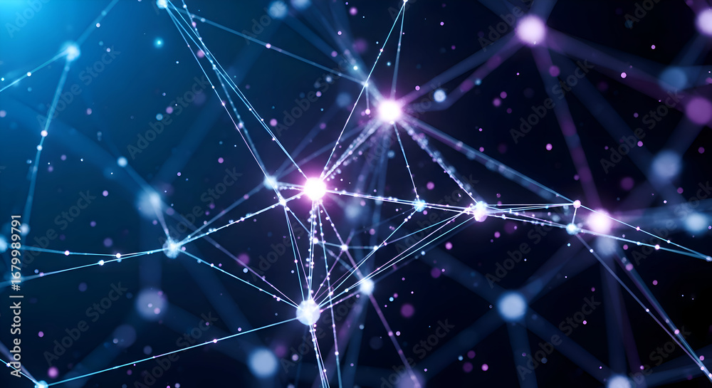 Obraz premium Abstract Network Visualization - Connection Points & Lines