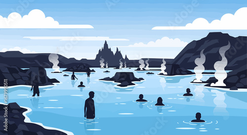 Geothermal Springs Hot Water Relaxation Nature Landscape