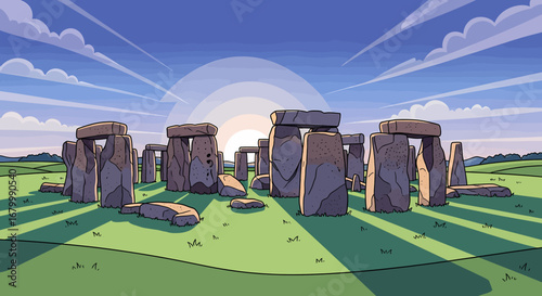 Stonehenge at Sunrise An Animated View of the Iconic Prehistoric Monument