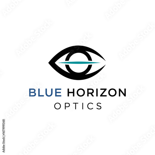 Blue Horizon Optics logo.  Stylized eye symbol.