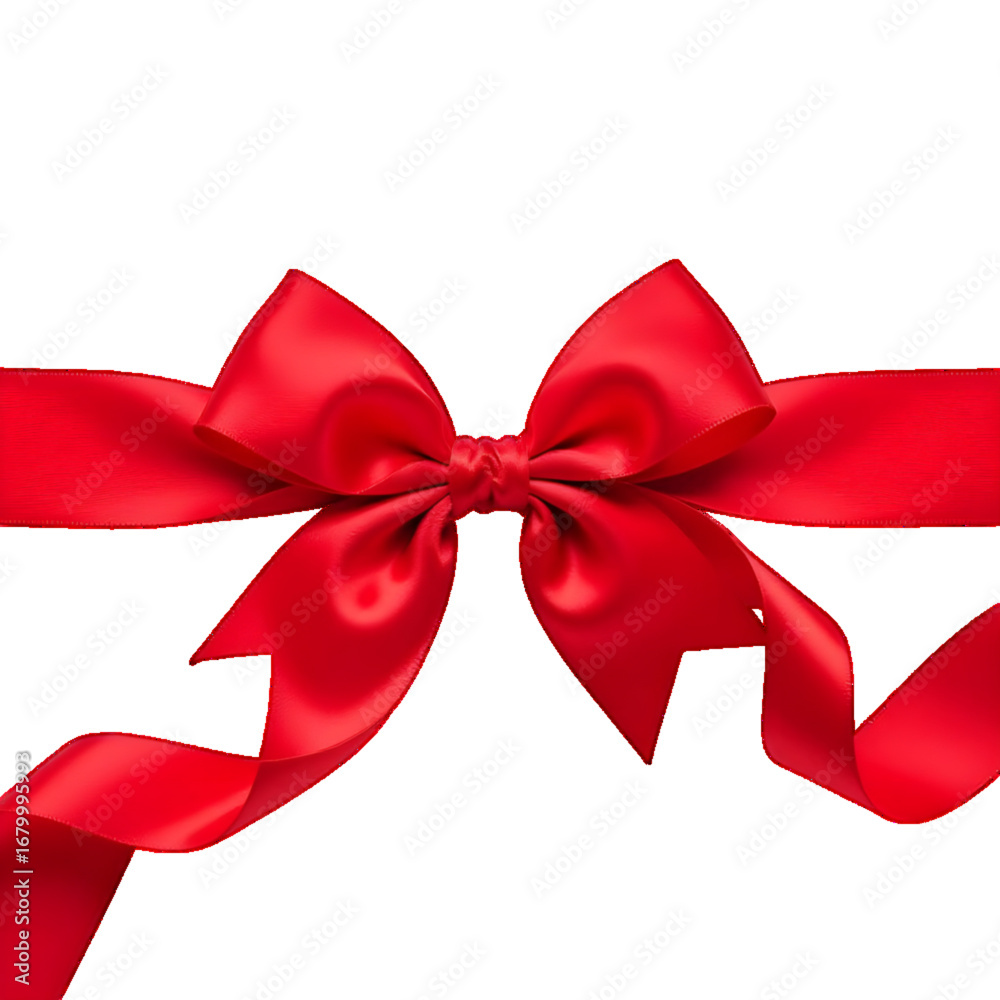 Fototapeta premium Red Gift Bow with Ribbon