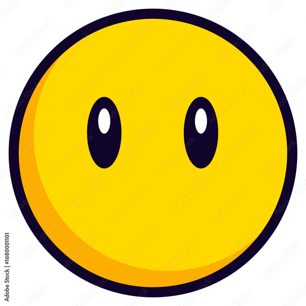 Fototapeta premium Emoji No Expression Smiley Icon Smiling Face Flat Style