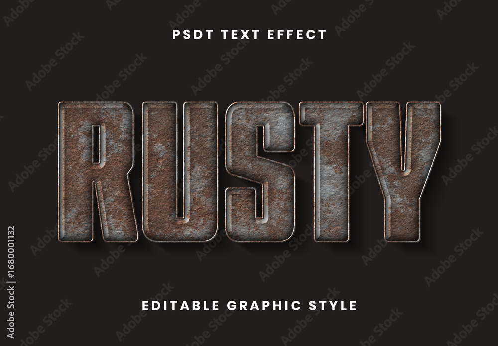 Rusty Cursive Brown Rusty Font Metal Industrial Rough Text Effect Stock Template ...