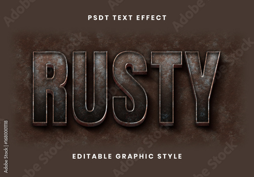 Brown Rusty Font Metal Beveled Grunge Text Effect