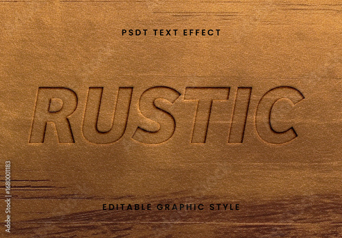 Dark Brown Carved Wood Font Engraved Rustic Text Effect