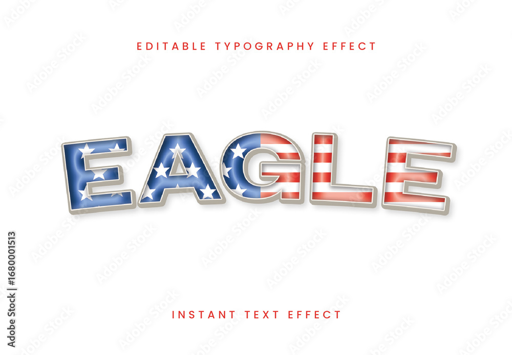 Modelo do Stock: Red and Blue USA Font American Flag Inflate Text ...