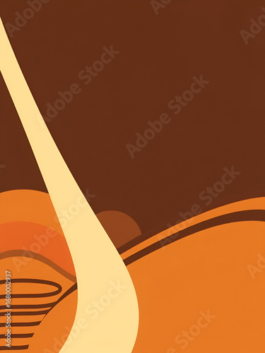 Abstract minimalist retro background with rounded stripe elements. Retro background lines 70s. Vector illustration.
