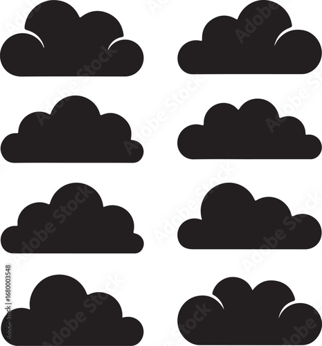 Black cloud shapes clouds white