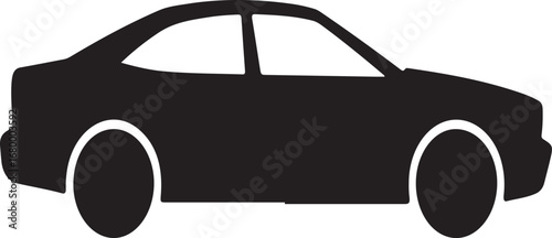 Black silhouette of a modern sedan car vehicle automobile