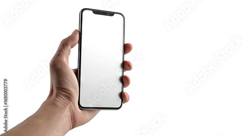 Hand Holding Smartphone on transparant background	