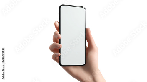 Hand Holding Smartphone on transparant background	