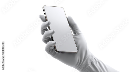 Hand Holding Smartphone on transparant background	