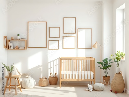 Nursery Room Design: Minimalist Baby Crib and Wooden Decor