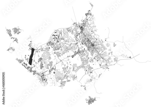 Vector highway and building map of Concord