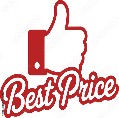 Thumbs up gesture with 'Best Price' text, indicating approval and value