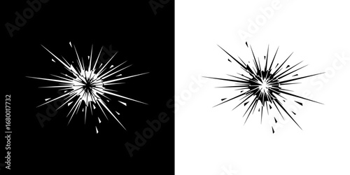 Dynamic burst of energy exploding outwards, perfect for illustrating impact and powerful concepts