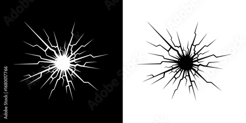 Shattered glass effect, broken impact, dynamic design element, grunge texture, graphic resource