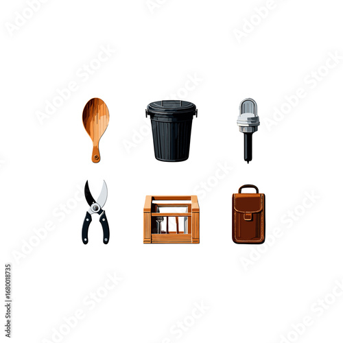 Garden Tools And Supplies For Cultivation And Yard Work Isolated On Transparent Background