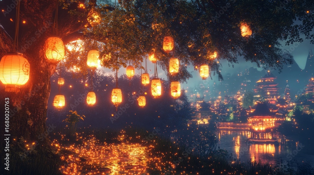 Fototapeta premium Minimalist Spiritual Lantern