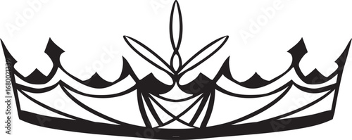 おしゃれなティアラの線画イラスト素材