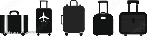 Suitcases on a journey silhouette