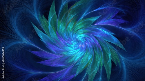 Abstract Colorful Spiral Design With Glowing Colors
