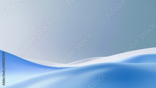 Smooth, flowing, light blue and white abstract waves.