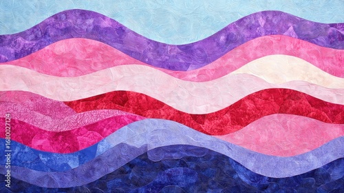 Colorful Textile Waves Pattern with Soft Gradients and Texture
