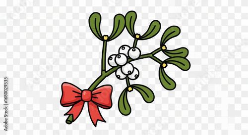Christmas 2025  download christmas mistletoe vector art with red bow for holiday decoration and festive season design needs vector