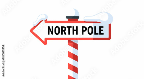 Christmas 2025  find your way to the north pole christmas holiday destination with this festive signpost illustration vector