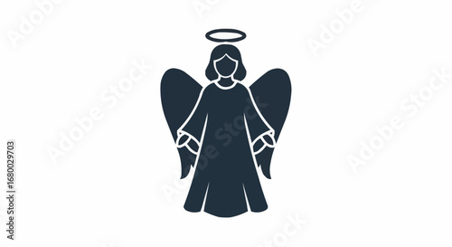 Christmas 2025  angel silhouette vector art illustration free download for christmas holiday and religious projects design vector