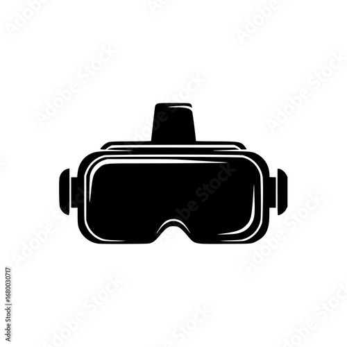 Immersive Virtual Reality Headset Silhouette Vector Icon for Logo Design and Digital Branding Future Technology Entertainment Concept Illustration