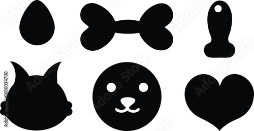 Shapes outline in black and white silhouette