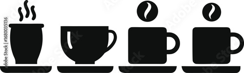 Coffee cups concept silhouette