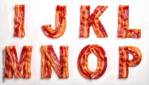 Bacon letters arranged in a grid