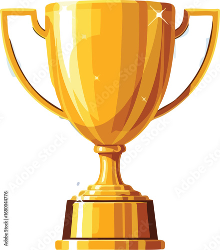 Golden Trophy Cup Illustration Design.