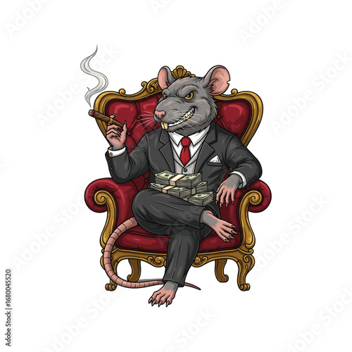 Luxury Greedy Rat on Chair