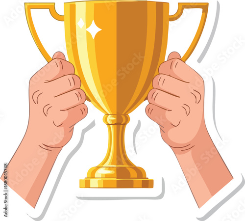 Hands Holding a Golden Trophy 2.