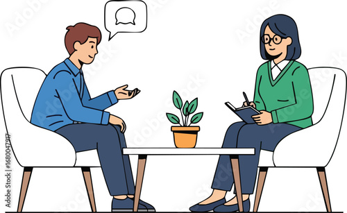 Therapy Session Talking with Therapist.