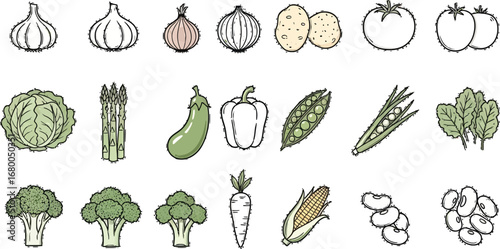 Fresh produce bounty of vibrant vegetables perfect for healthy recipes and eye catching designs
