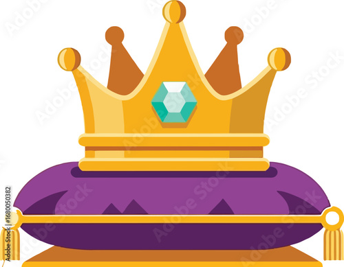 Claim your crown with this golden emblem of royalty, a jewel-encrusted symbol of power and success