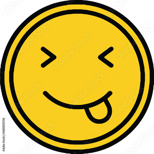 Funny winking face with tongue out, perfect for expressing humor and playfulness in your digital designs
