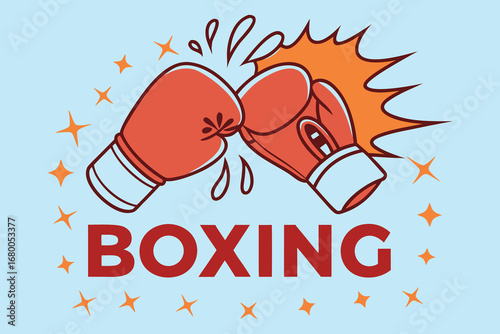 Dynamic boxing gloves clash in powerful action, celebrating sport and competition with vibrant energy