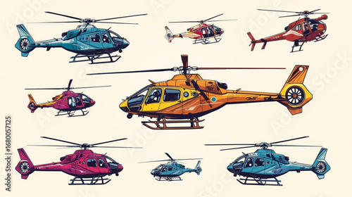 set of helicopter