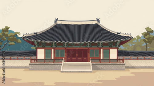 chinese pavilion in the park