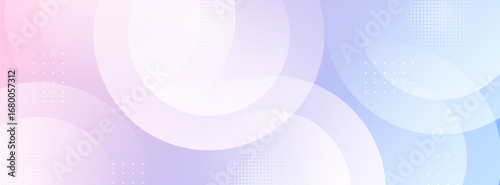 Abstract soft bokeh banner background with pink and blue gradients and circles, perfect for design projects