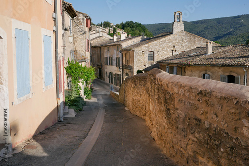 Empty Street and buildings of Menerbes, France